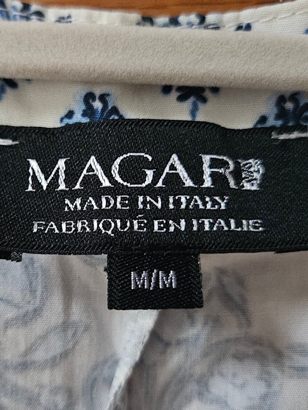 Magari Italy Blue& White Floral Urn Mixed Floral Print Maxi Dress Size M - Picture 2 of 13